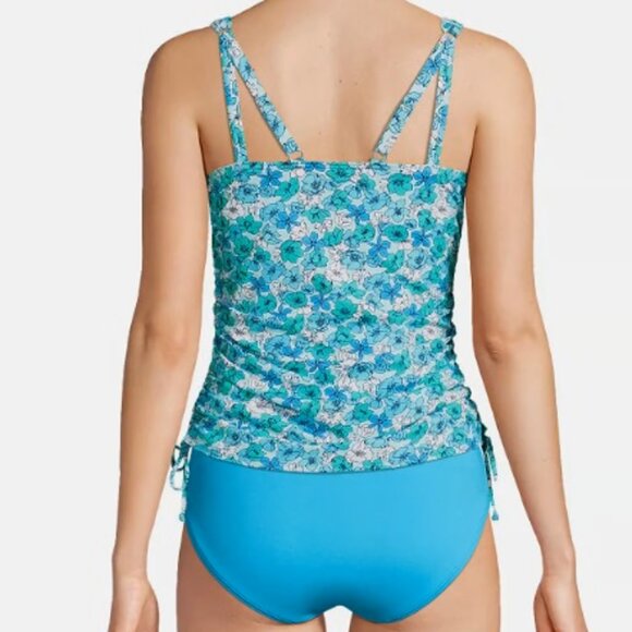 NWT Lands End Women Adjustable V-Neck Underwire Control Tankini Sz 16W $85 LE141 - Picture 2 of 4
